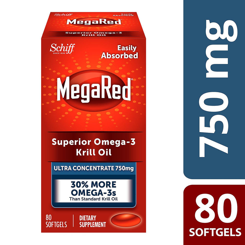 Schiff MegaRed Omega-3 Krill Oil, Ultra Concentrate 750 mg. (80 Softgels)