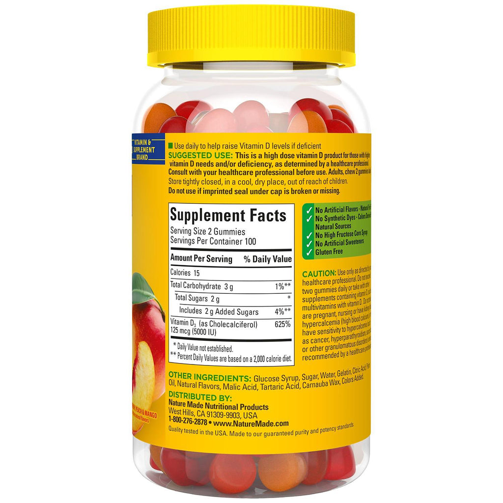 Nature Made Extra-Strength Vitamin D3 5000 IU (125 mcg) Gummies (200 ct.)