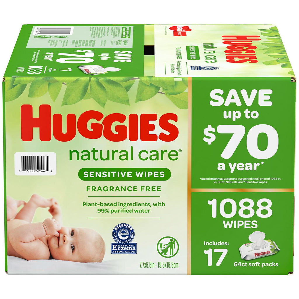 Huggies Natural Care Sensitive Baby Wipe Refill, Fragrance Free