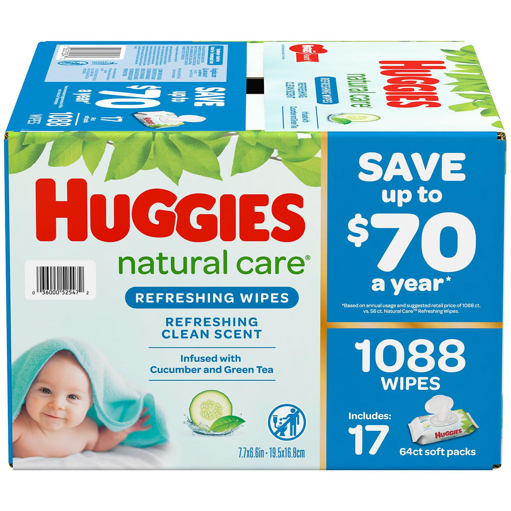 Huggies Natural Care Baby Wipe Refill, Refreshing Clean