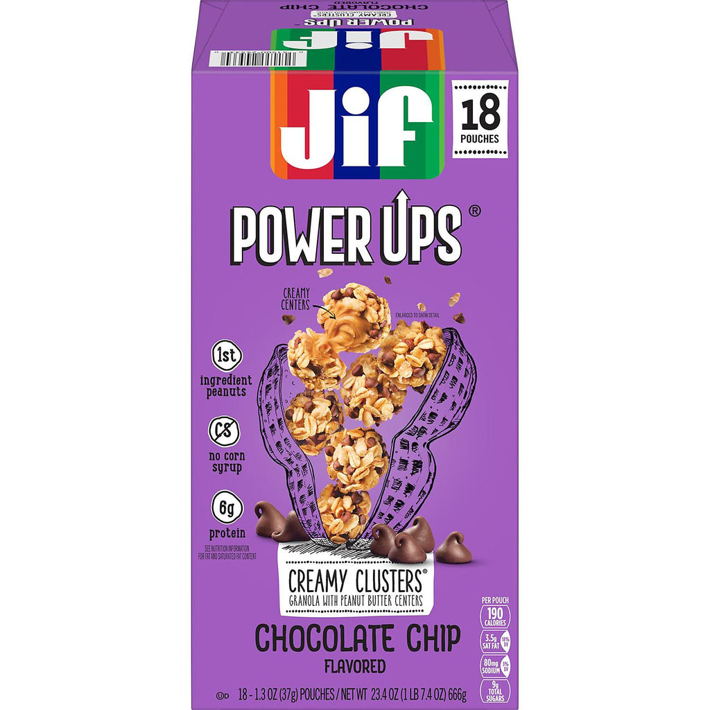 Jif Power Ups Granola Clusters, Chocolate Chip (18 pk.)