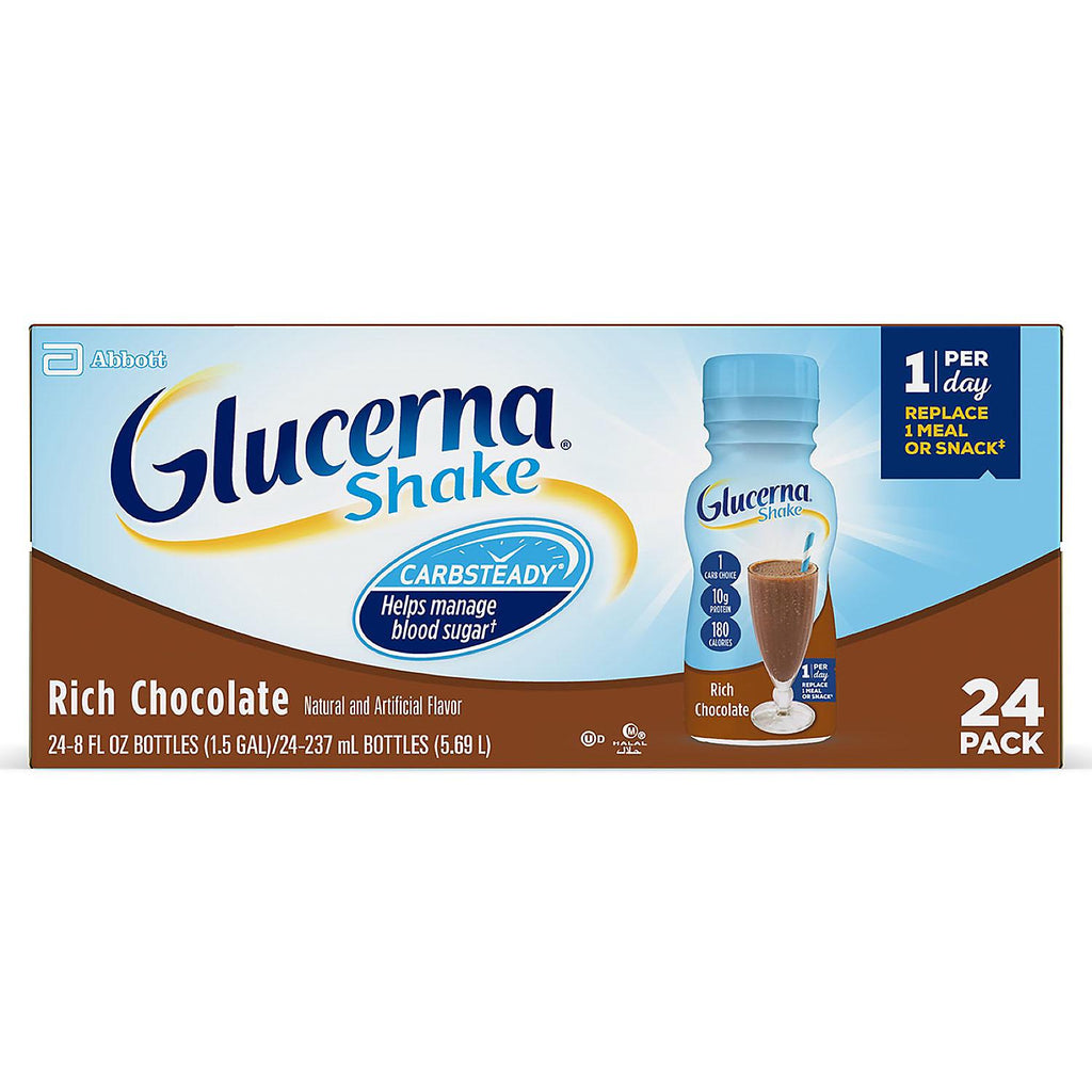Glucerna, Diabetes Nutritional Shake, To Help Manage Blood Sugar, Rich Chocolate (8 fl. oz., 24 ct.)