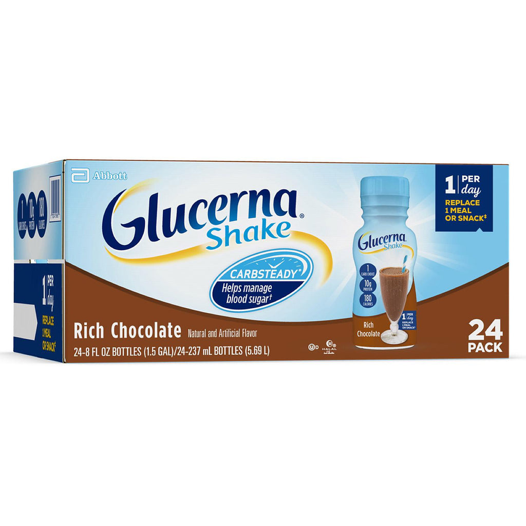 Glucerna, Diabetes Nutritional Shake, To Help Manage Blood Sugar, Rich Chocolate (8 fl. oz., 24 ct.)