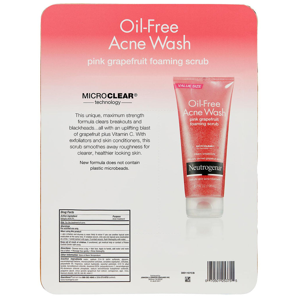 Neutrogena Oil-Free Acne Face Wash and Foaming Scrub (6.7 fl. oz., 2 pk.)