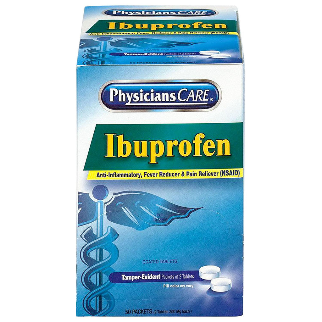 PhysiciansCare Ibuprofen Pain Reliever Medication, 200mg (2 tablets each, 50 pk.)