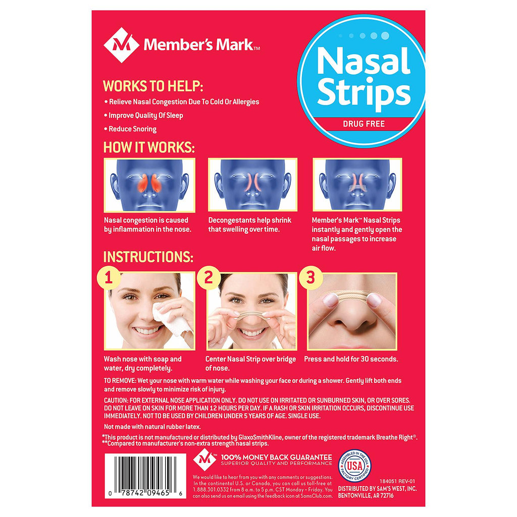 Member's Mark Extra Strength Nasal Strips, Tan (44 ct..)