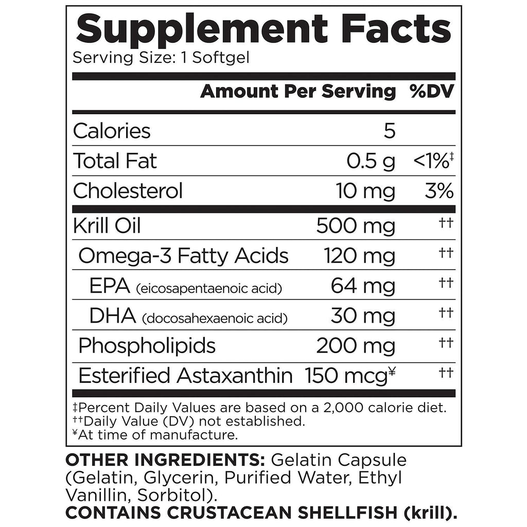 Member’s Mark Extra-Strength 100% Pure Omega-3 Krill Oil, 500mg (160 ct.)