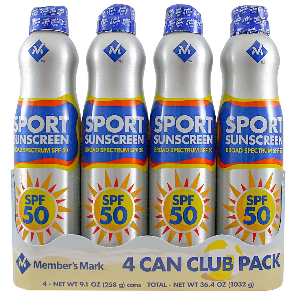 Member's Mark Sport SPF 50 Continuous Spray Sunscreen (9.1 oz., 4 pk.)