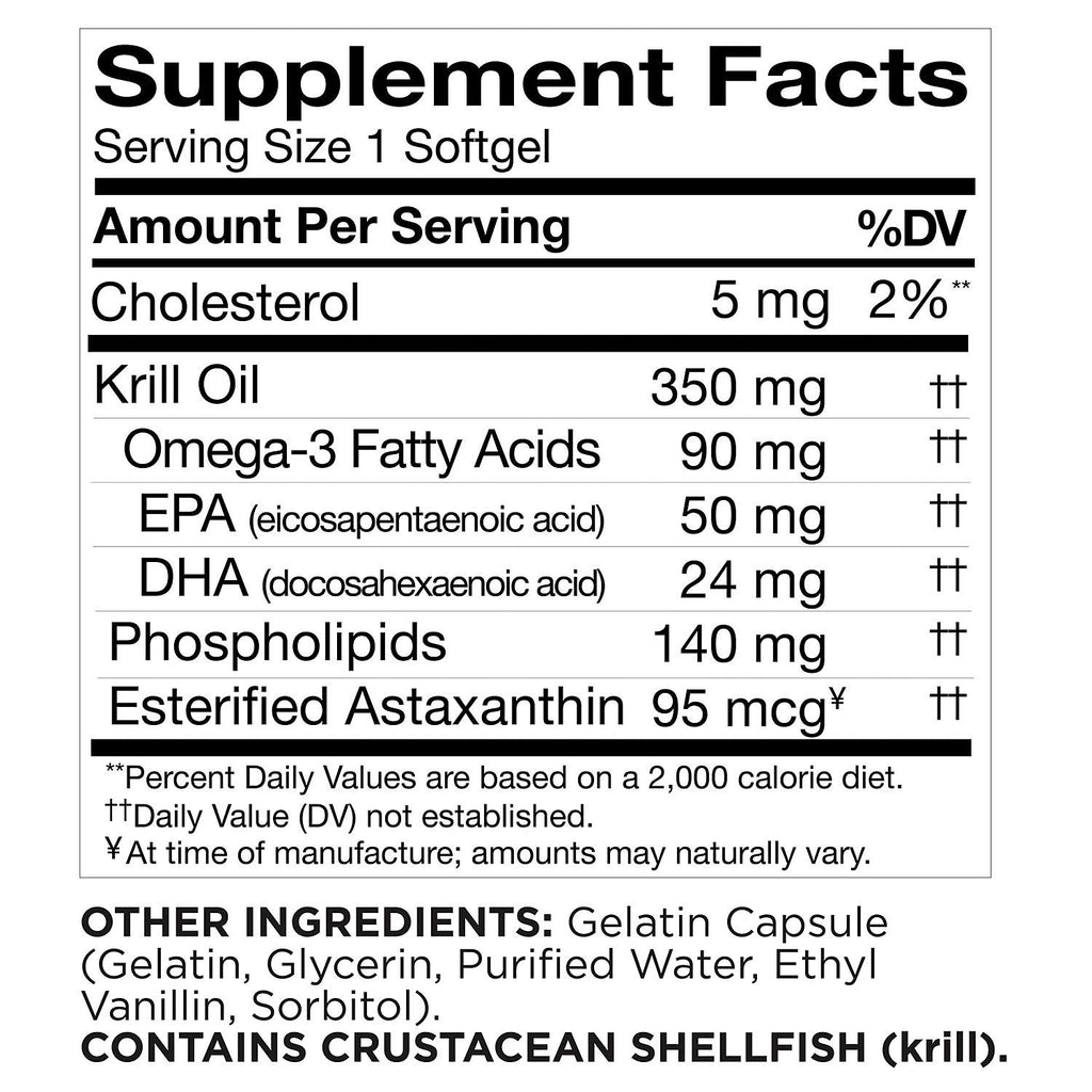 Pure 100%  Omega-3 Krill Oil, 350 mg