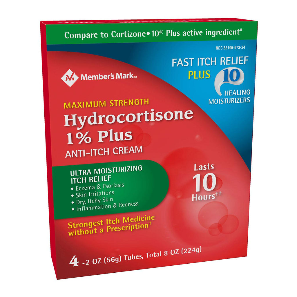 Member's Mark Hydrocortisone 1% Cream Plus 10 Moisturizers, (4 x 2 oz.)