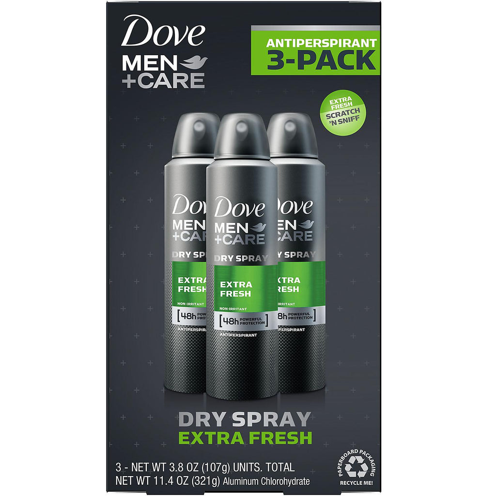 Dove Men+Care Extra Fresh Dry Spray (3.8 oz., 3 pk.)