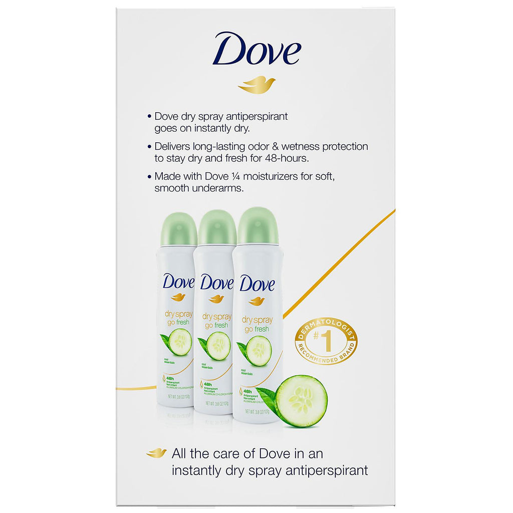 Dove Go Fresh Cool Essentials Dry Spray, (3.8 oz., 3 pk.)