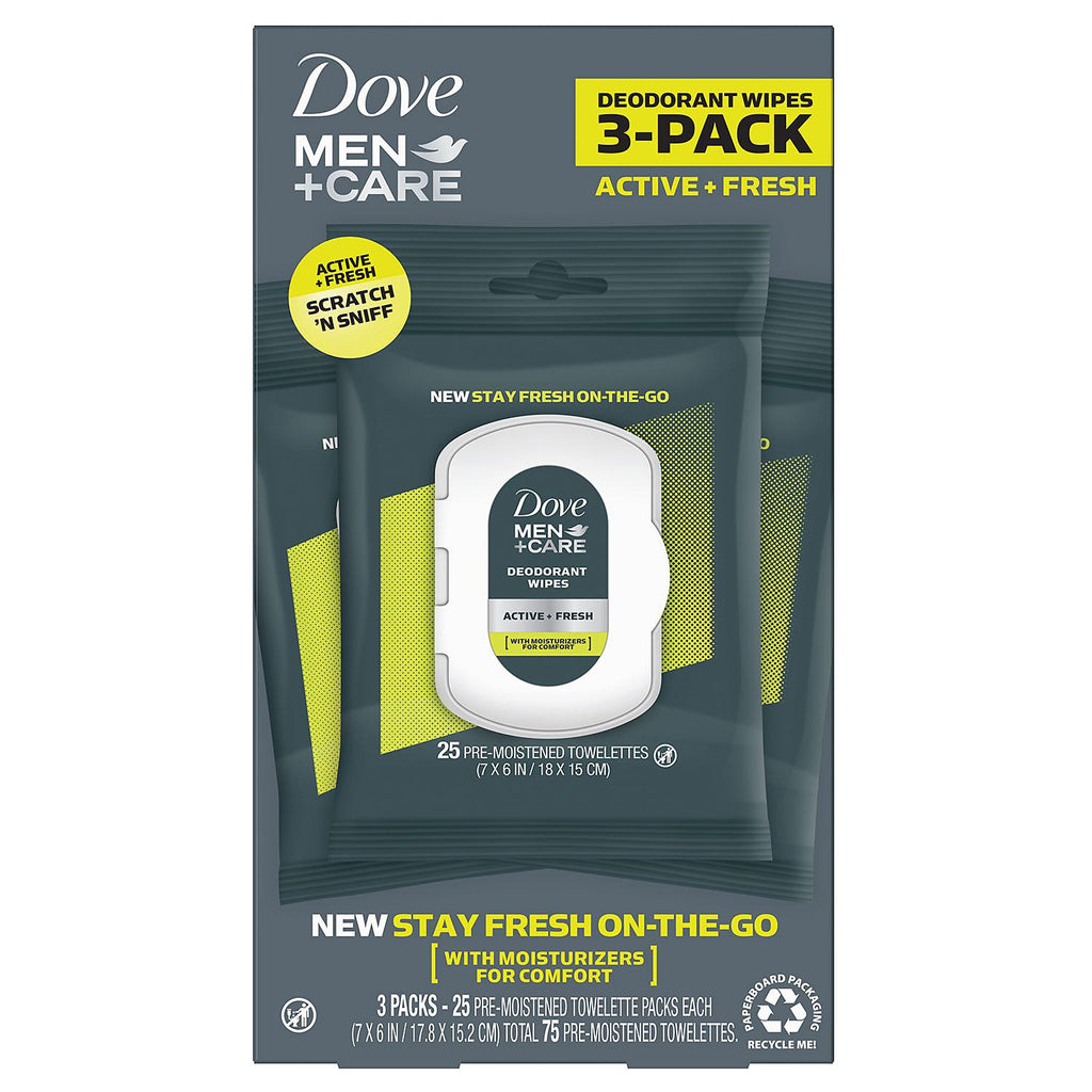 Dove Men's Active Fresh Deodorant Wipe