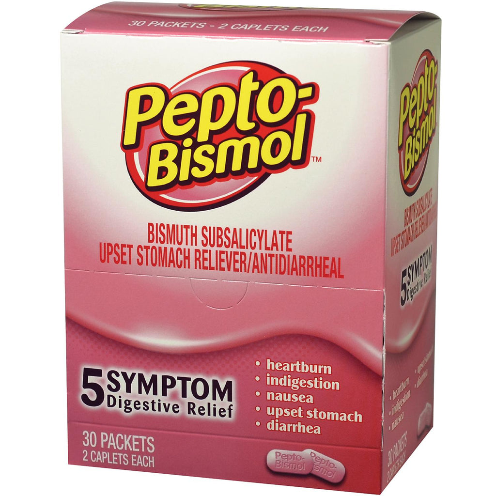 Pepto Bismol (30 pouches, 2 caplets each)