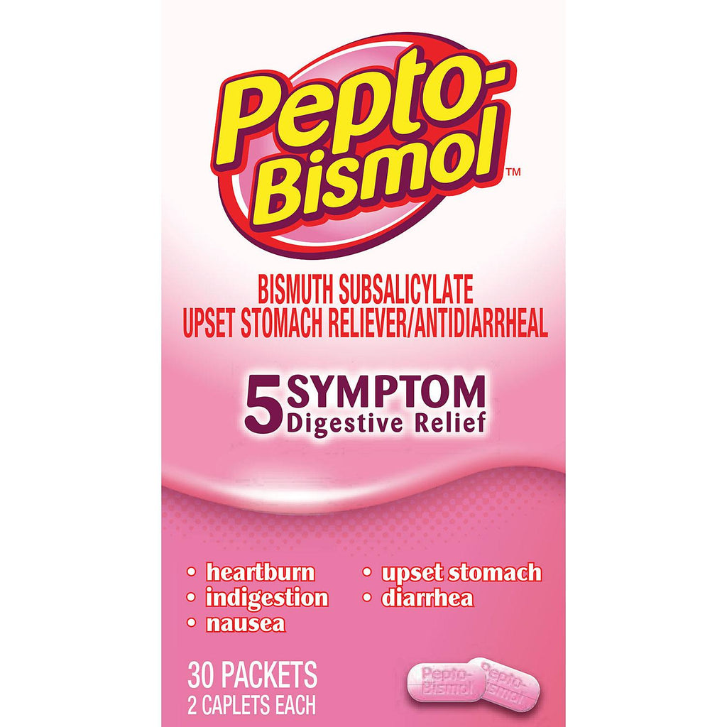 Pepto Bismol (30 pouches, 2 caplets each)