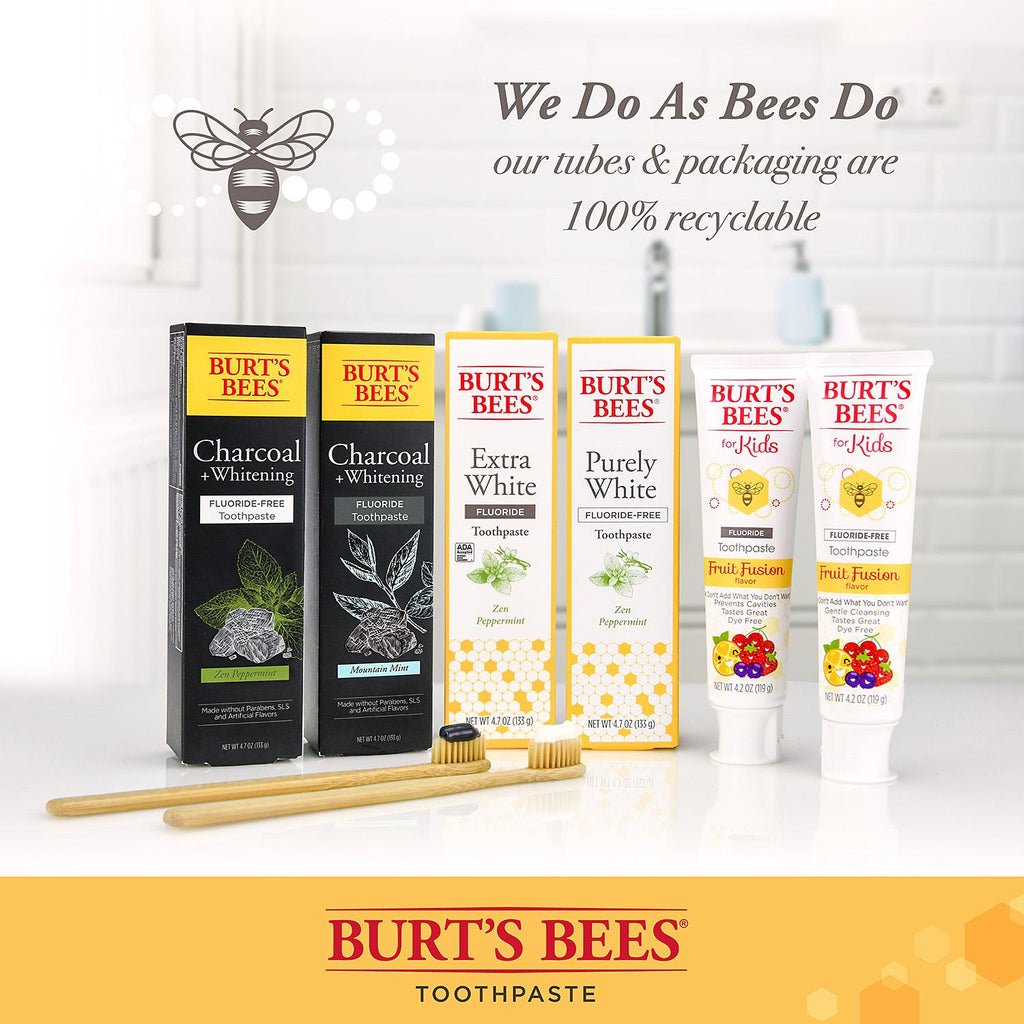 Burt’s Bees Toothpaste, Fluoride Free, Charcoal, Zen Peppermint (4.7 oz., 4 pk.)