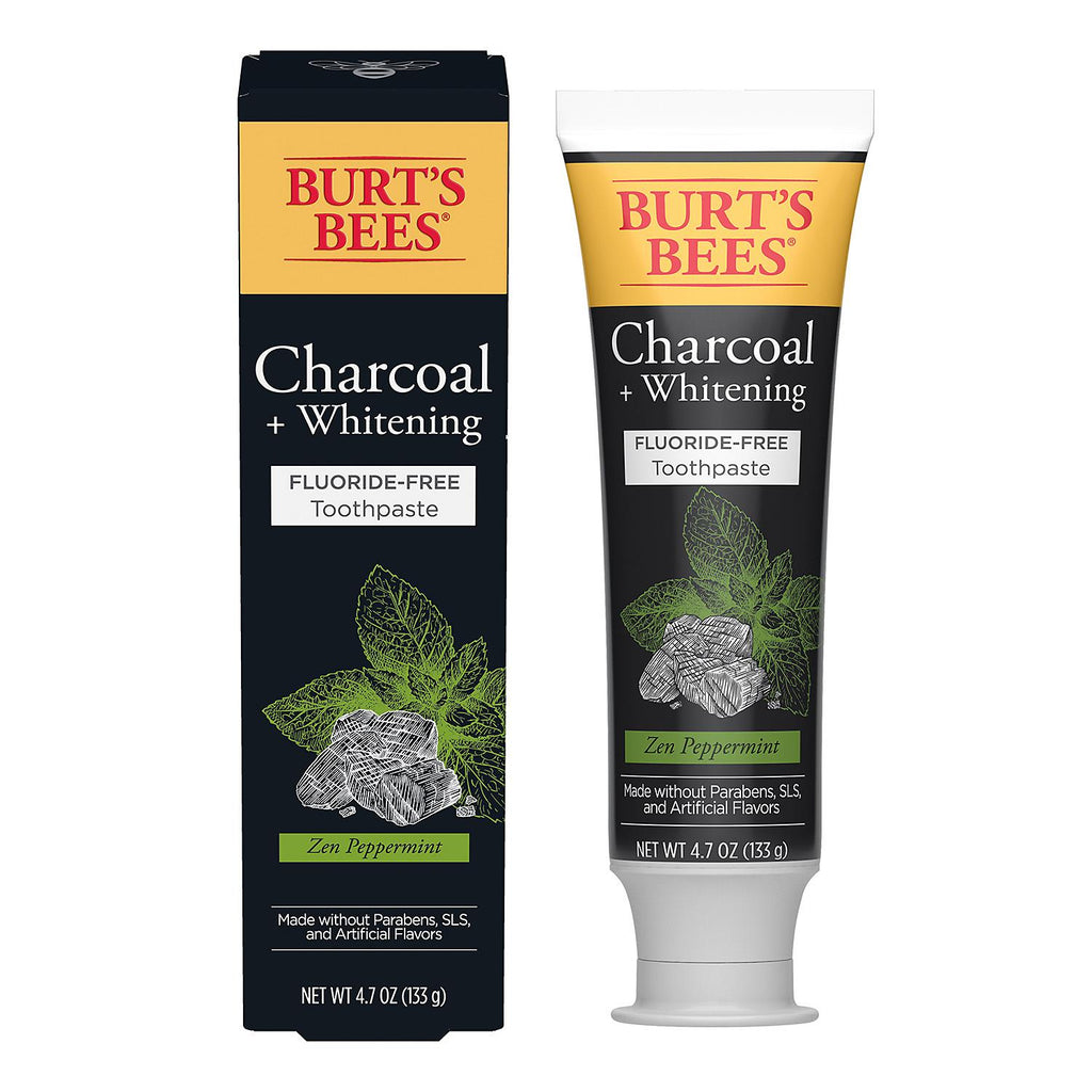 Burt’s Bees Toothpaste, Fluoride Free, Charcoal, Zen Peppermint (4.7 oz., 4 pk.)