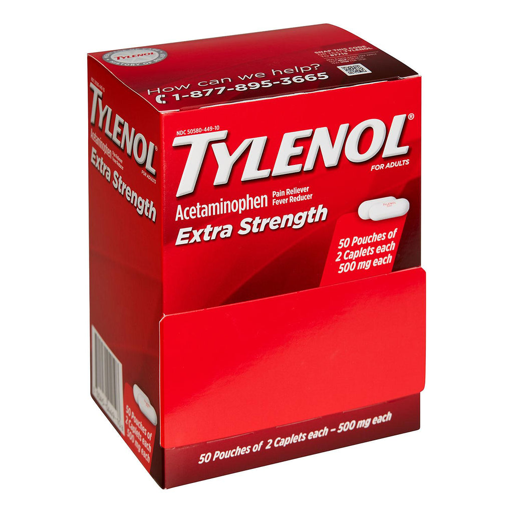 Tylenol Extra Strength Caplets, 500 Mg (50 ct., 2 pk.)