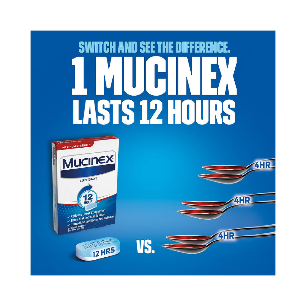 Mucinex 12 Hr Max Strength Chest Congestion Expectorant Tablets (48 ct.)