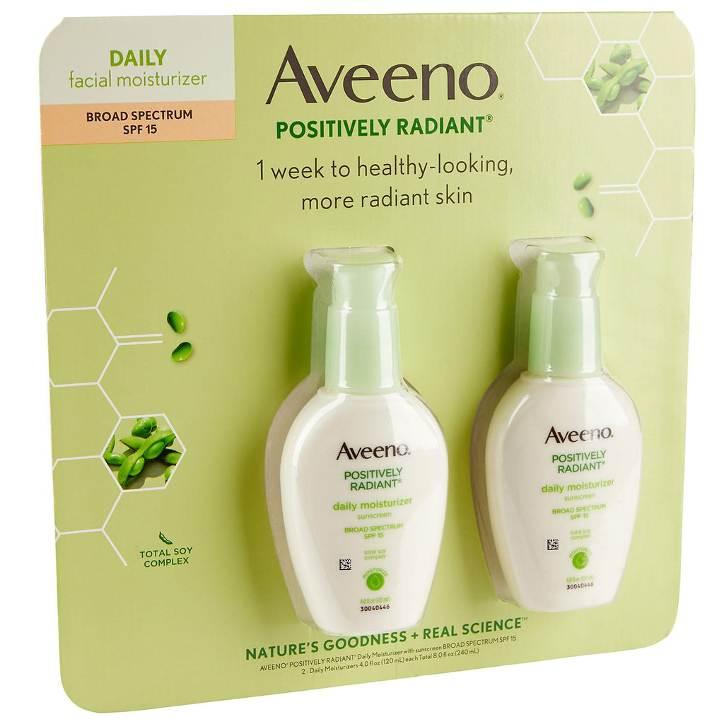 Aveeno Positively Radiant Daily Moisturizer, SPF 15 (4.0 fl. oz., 2 pk.)
