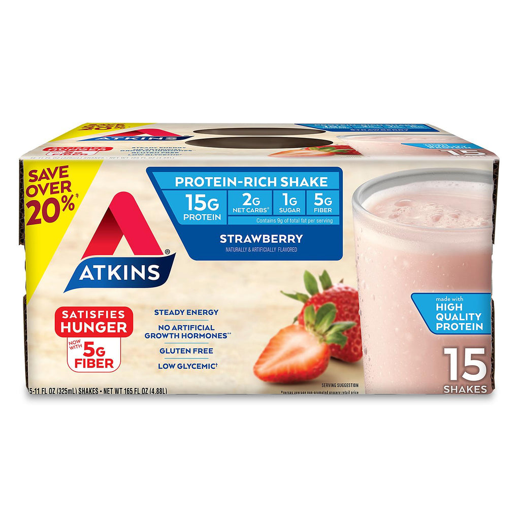 Atkins Gluten Free Protein-Rich Shake, Strawberry