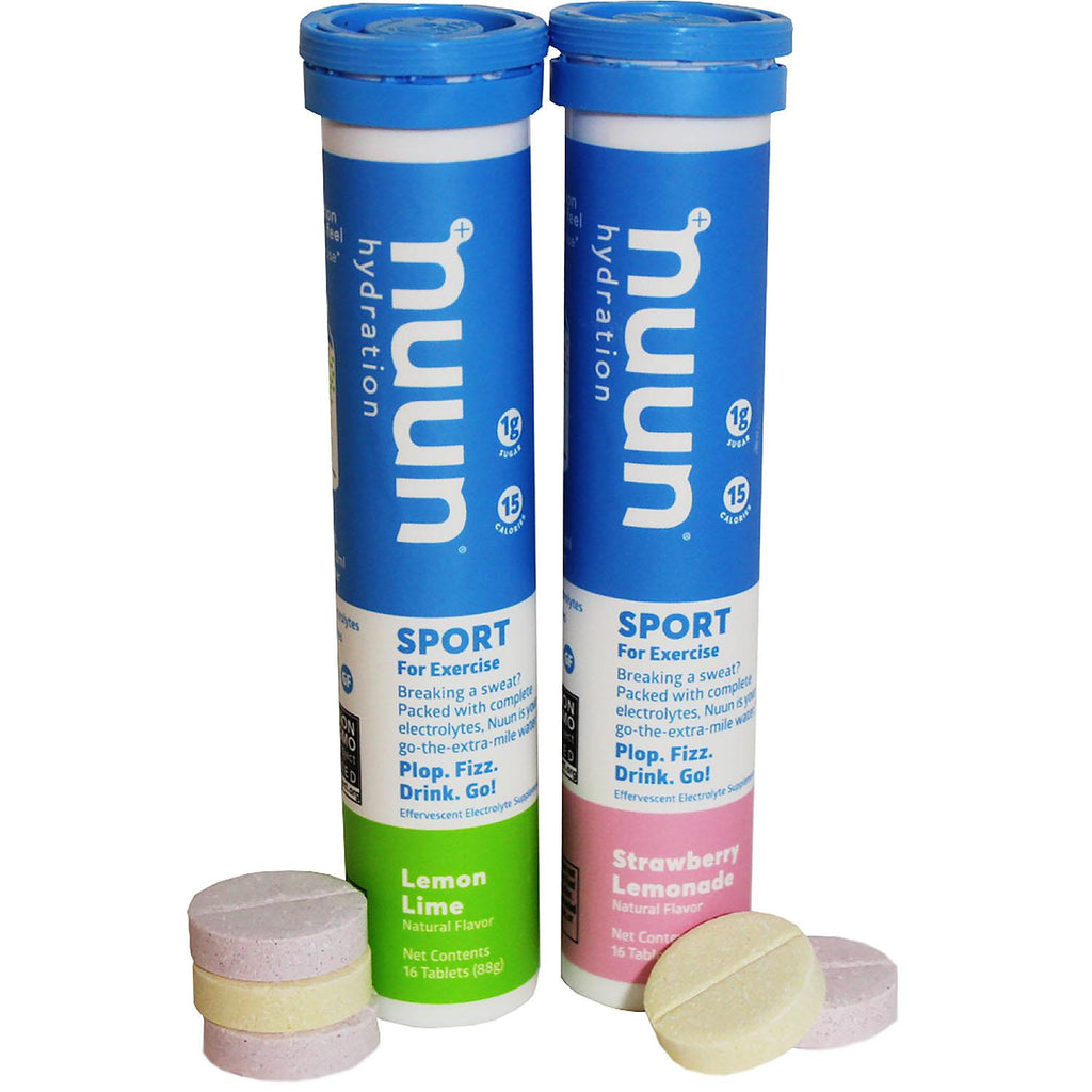 Nuun Sport Electrolyte Drink Tablets, Hydration Supplement, Lemon Lime and Strawberry Lemonade (16 ct., 2pk.)