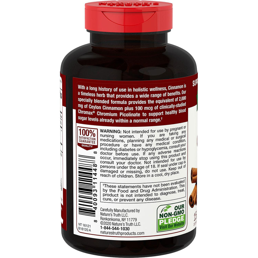 Nature's Truth Ceylon Cinnamon 2000 mg + Chromax® Chromium Picolinate (150 ct.)