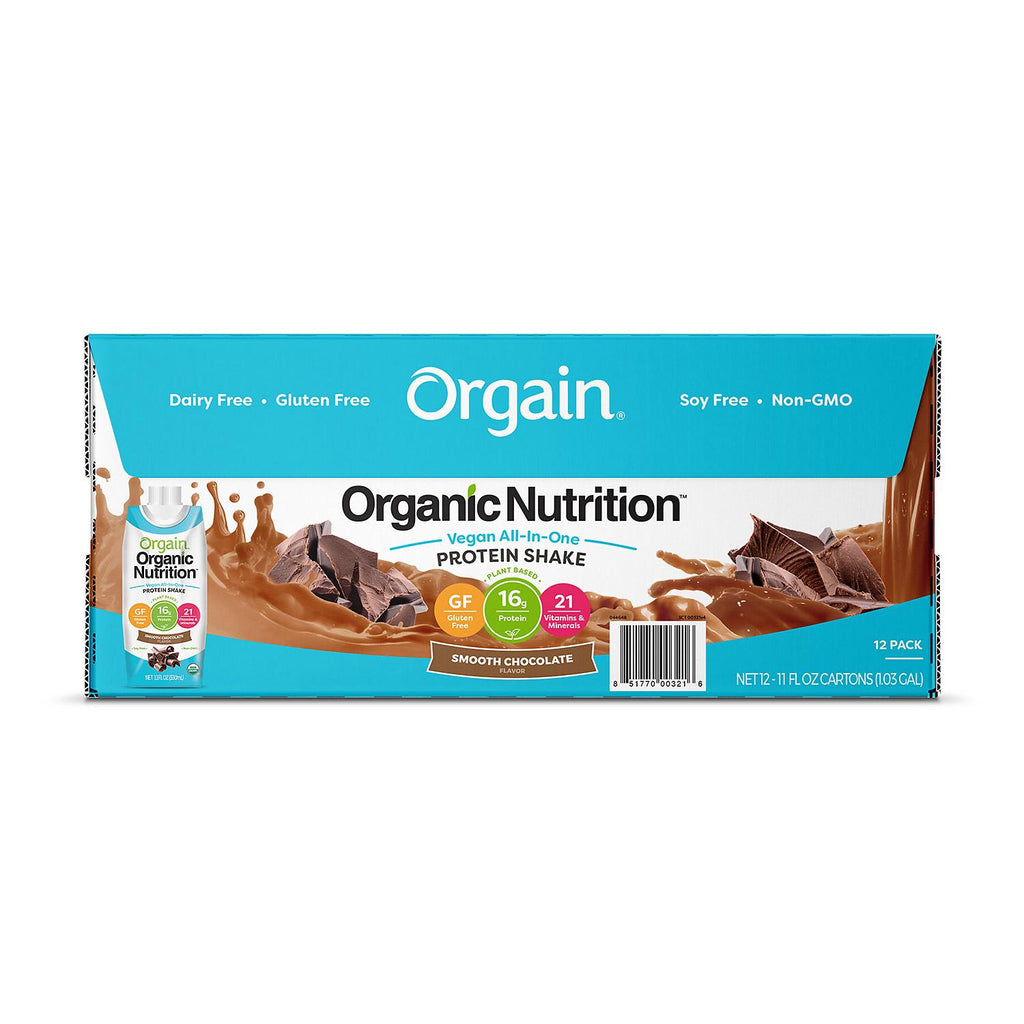 Orgain® Organic Nutrition™ Vegan All-in-One Protein RTD Shake Plant Based Smooth Chocolate (12 ct.)