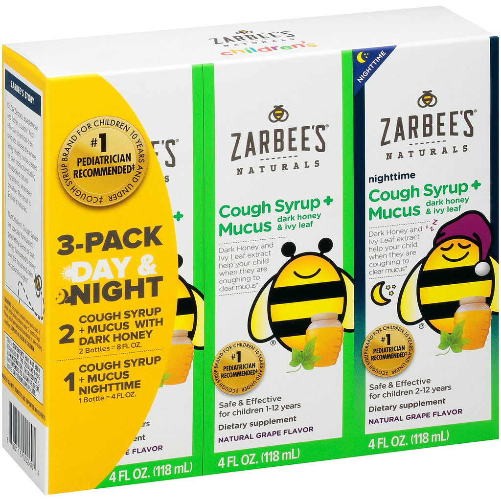 Zarbee's Natural Children's Cough Syrup + Mucus Day & Night (12 oz.)
