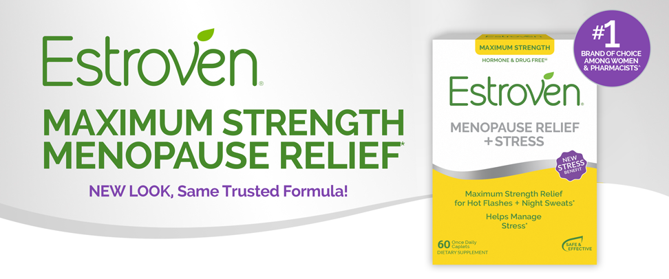Estroven Maximum Strength Menopause Relief + Stress (60 Caplets)