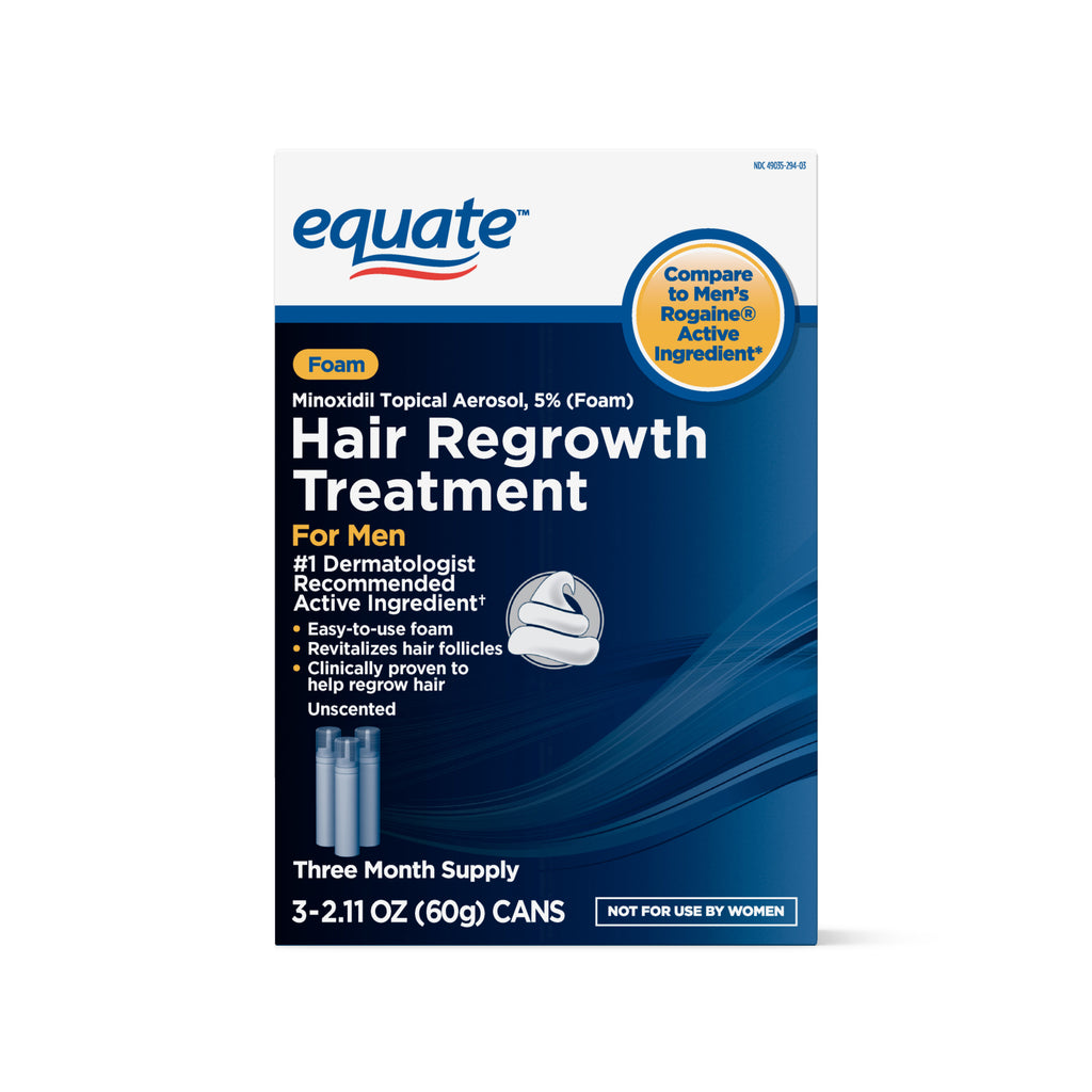 Equate Hair Regrowth Treatment for Men, 5% Minoxidil (Foam) 3-month Supply