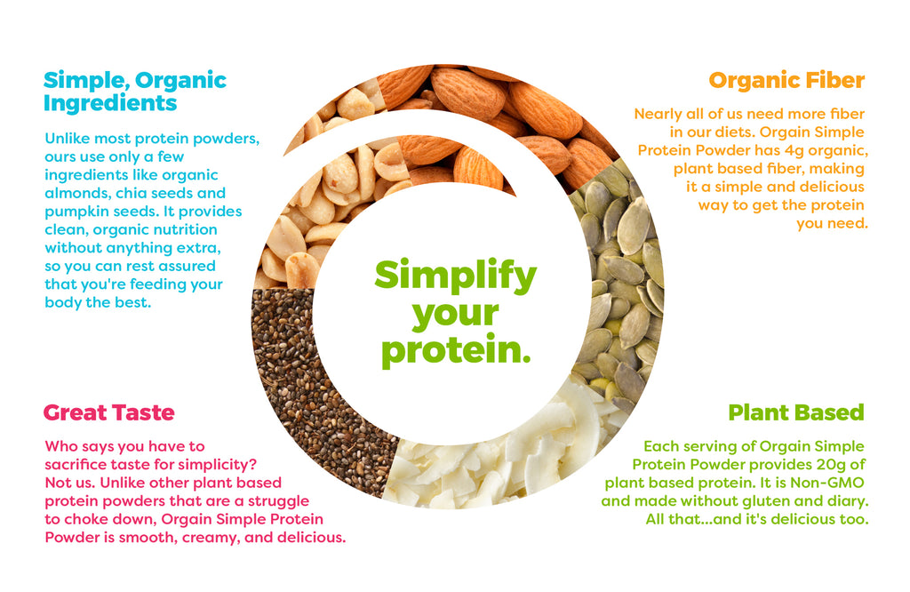 Orgain USDA Organic Simple Plant Protein Powder, Peanut Butter Cup