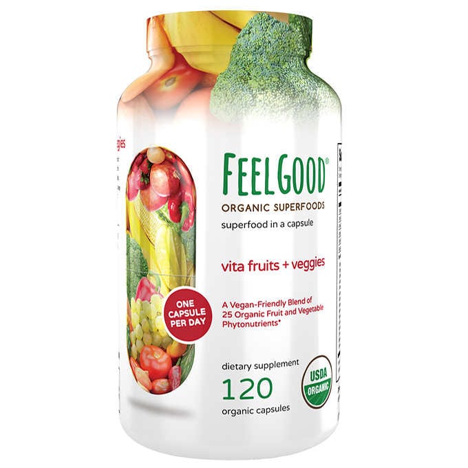Feel Good USDA Organic Vita Fruits & Veggies, 120 Capsules
