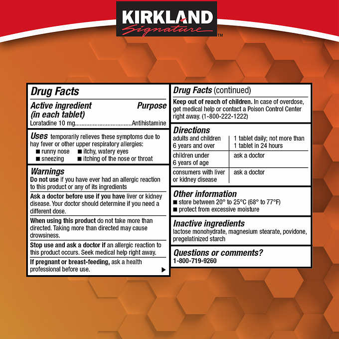 Kirkland Signature AllerClear Antihistamine 10mg (365 Tablets)