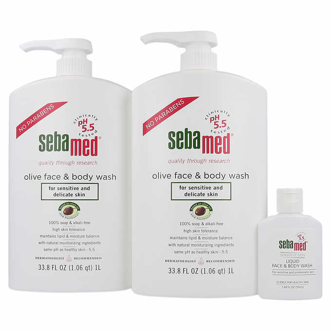 Sebamed Soap Free Face & Body Wash and Travel Size Wash