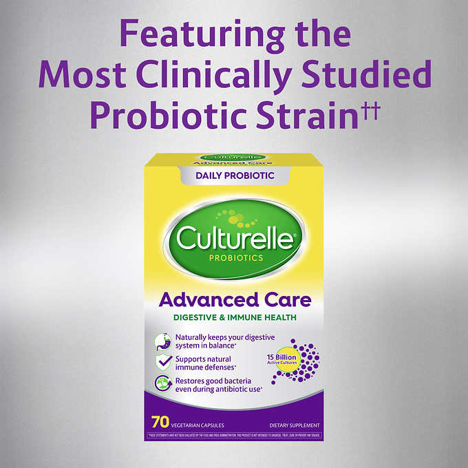Culturelle Advanced Care Digestive & Immune Health Probiotic, 70 Vegetarian Capsules