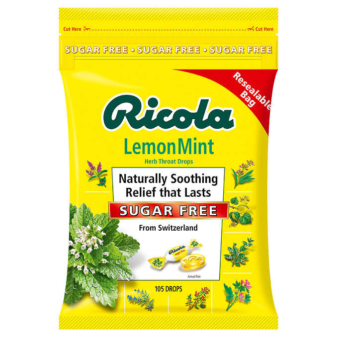Ricola Sugar Free Lemon Mint Cough Drops, 210 Drops
