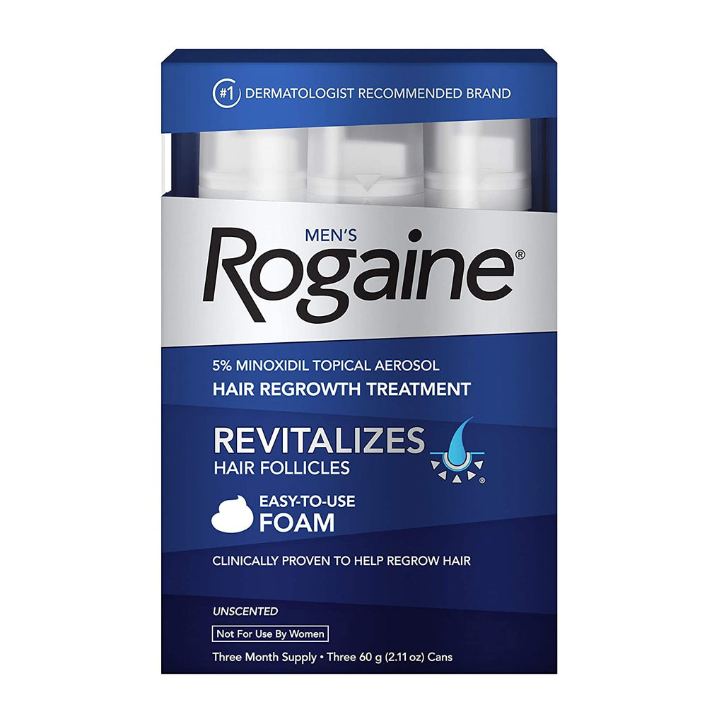 Rogaine 5% Minoxidil Foam for Hair Loss, Hair Regrowth Treatment for Thinning Hair, 3-Month Supply